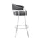 Armen Living Palmdale 30" Swivel Slate Gray Faux Leather and Silver Metal Bar Stool 795044878189 - alternate 5